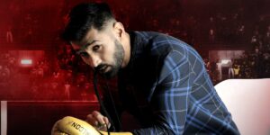 Falcon Waseem Tying his Boxing Gloves Laces